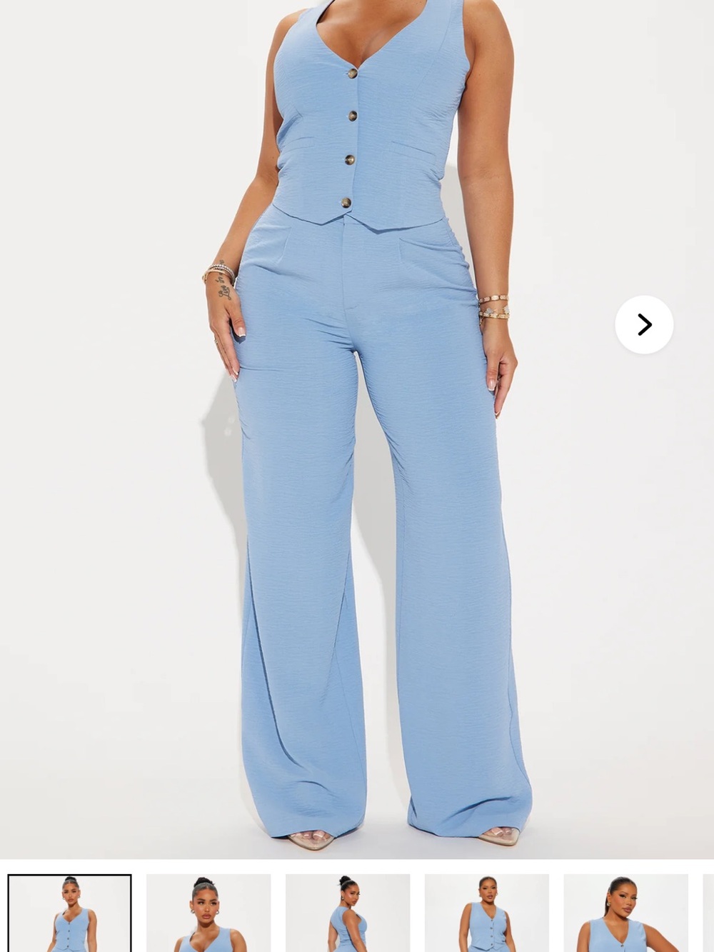 Wide Leg Sleeveless Suit SET